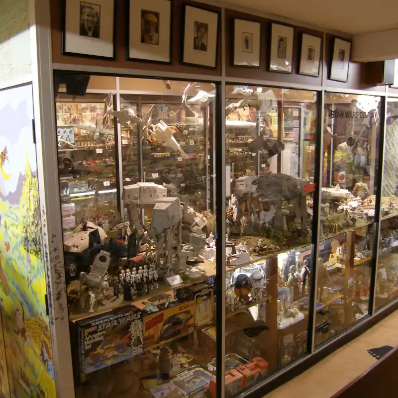 Museum Cabinet with Star wars memorabilia